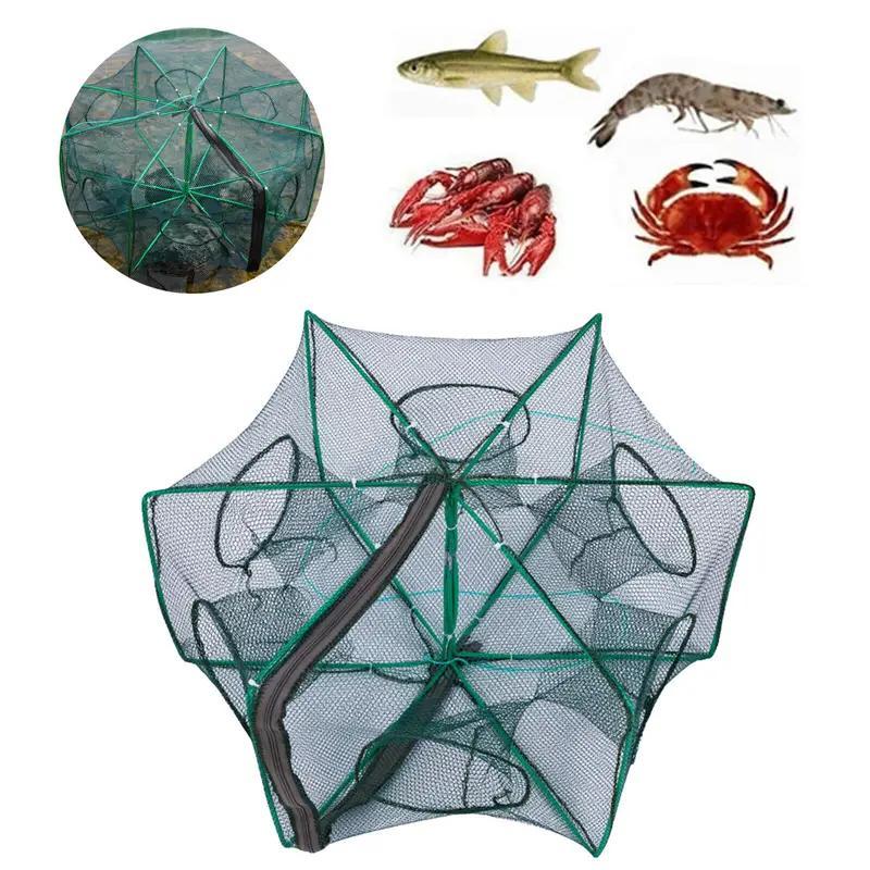 Foldable Fishing Net, Lightweight and Durable Fishing Trap with Random Zipper, Fishing Net for Shrimp Crab Fishing