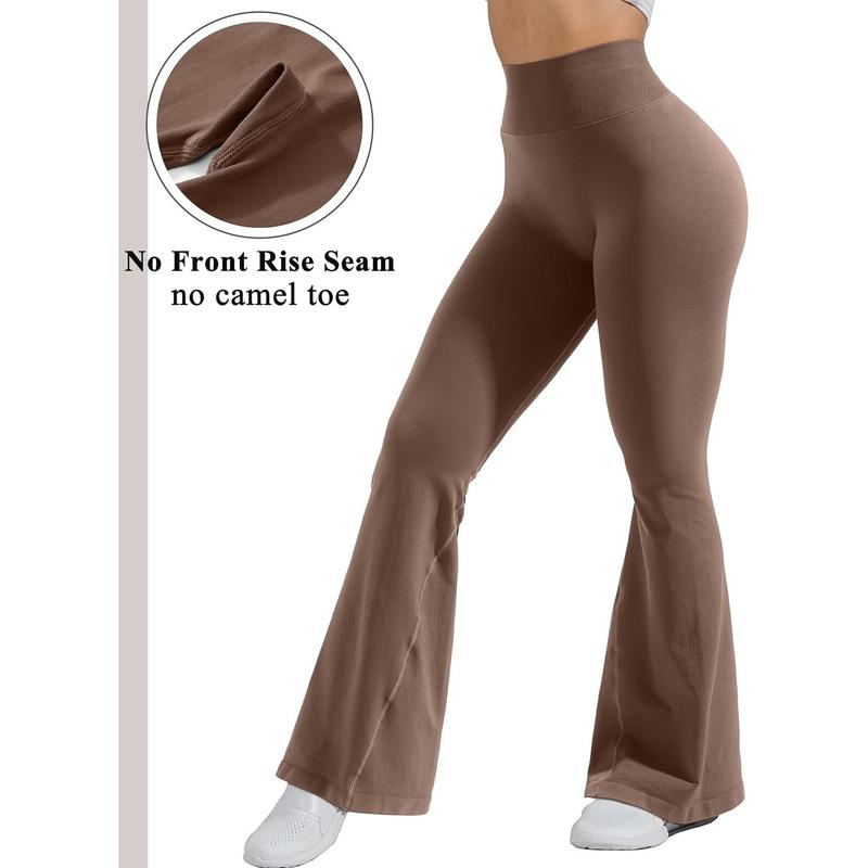 2024OMKAGI Butt Lifting Flare Leggings For Women Tummy Control Wide Leg Flared Yoga Pants