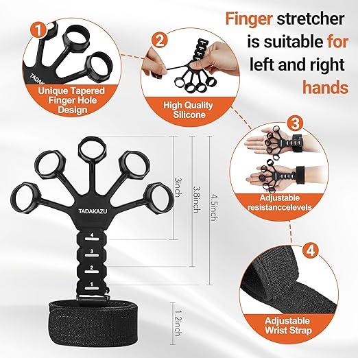 Grip Strength Trainer Kit (5 Pack) Adjustable Resistance Hand Gripper,Finger Exerciser,Hand Extension Exerciser,Stress Relief Ball and Forearm Workout Ring for Muscle Building Injury Recover