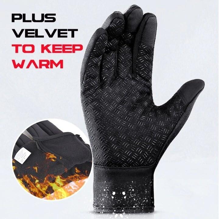 Touch Screen Windproof Gloves Warm Adjustable Non-Slip Gloves for Outdoor Running, Cycling Fishing Skiing Other Sports and Work Warm Gloves for Men