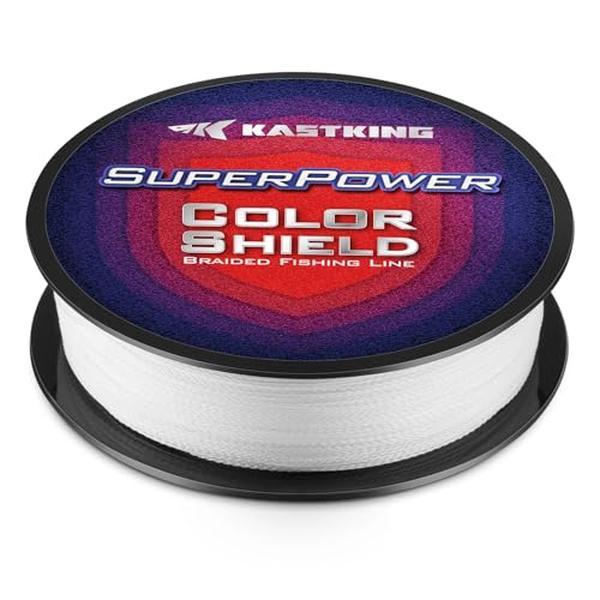 KastKing Superpower ColorShield Braided Fishing Line - Colorfast Braided Line, 100% Solution Dyed UHMWPE Fiber, Smooth & Strong Superline, Near Zero Stretch, Sensitive, High Abrasion Resistance