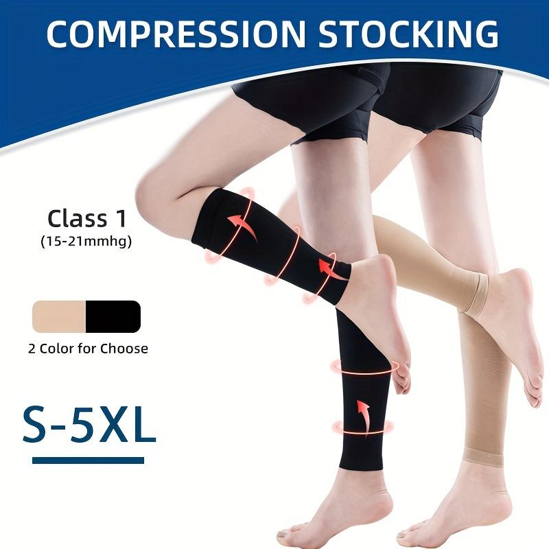 Compression Leg Sleeves For Running, Basketball, And Riding - 15-21mmHg Pressure, Plus Size Calf Socks - Unisex