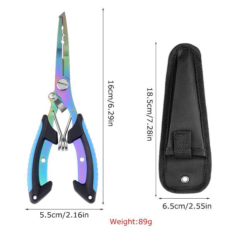 Professional Fishing Tool Set, 3pcs set Stainless Steel Fishing Pliers with Bag and Fishing Lanyard, Outdoor Leisure Equipment, Suitable for Summer Gifts, Fishing Equipment