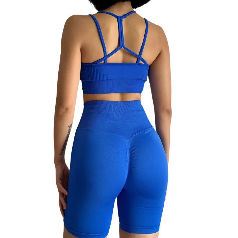 Seamless Sportswear Sport Bra & High Waist Shorts Fitness Workout Butt Lifting Shorts for Women Activewear