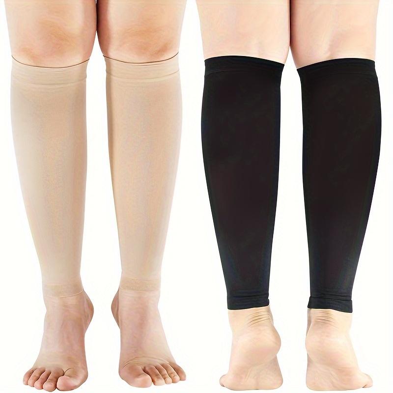 Compression Leg Sleeves For Running, Basketball, And Riding - 15-21mmHg Pressure, Plus Size Calf Socks - Unisex