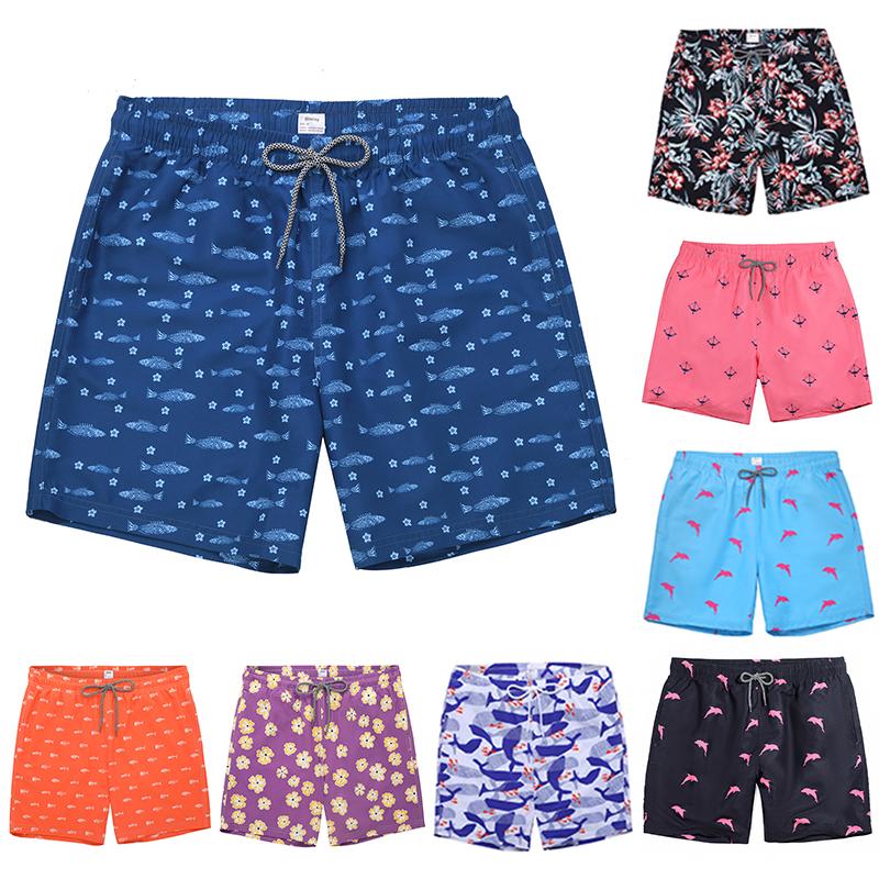 Mens Summer Digital Print Swim Trunks Drawstring Quick Dry Beach Shorts Mesh Lining Over-the-knee Novelty Swimwear Surf, Spa Swimsuits Shorts