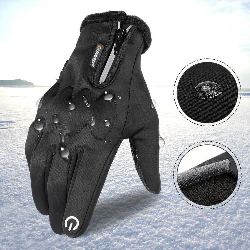 Winter Warmer Gloves, 1 Pair Waterproof Touch Screen Gloves, Full Finger Protective Gear for Cycling Skiing Running Motorcycle