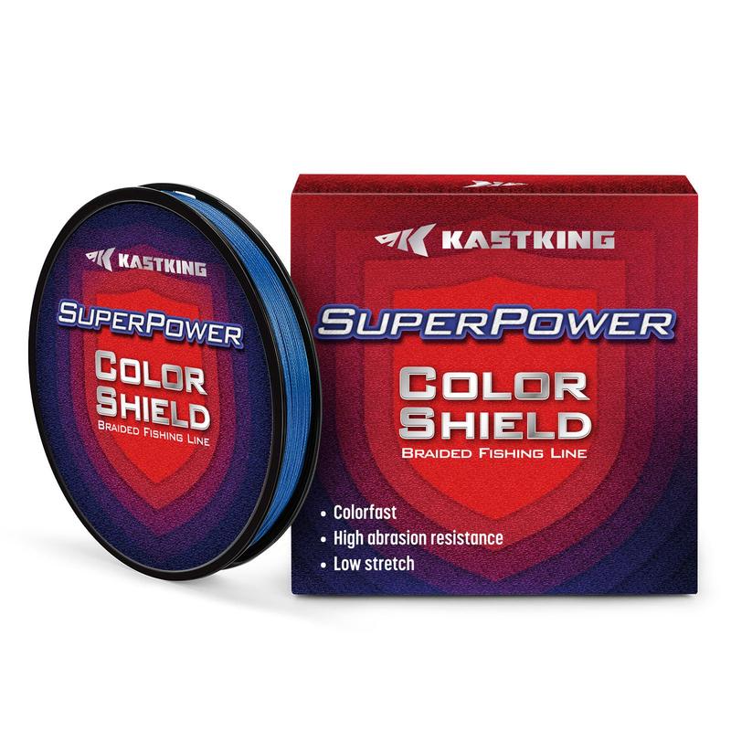 KastKing Superpower ColorShield Braided Fishing Line - Colorfast Braided Line, 100% Solution Dyed UHMWPE Fiber, Smooth & Strong Superline, Near Zero Stretch, Sensitive, High Abrasion Resistance