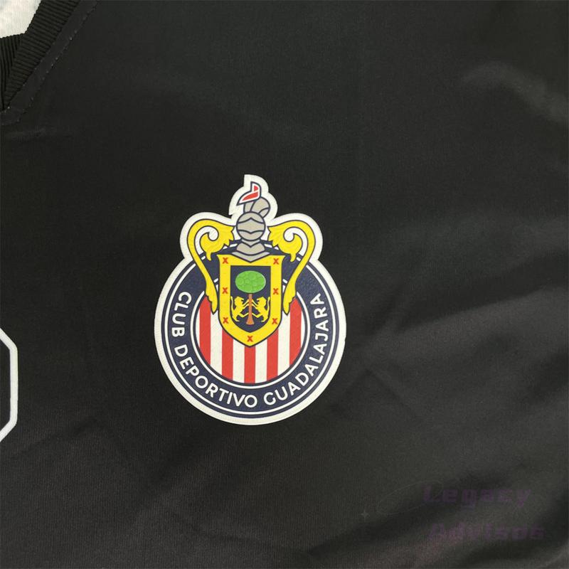 24 25 LIGA MX Chivas de Guadalajara Goalie Soccer Jerseys Mexico League Away Short Sleeve Soccer Jersey