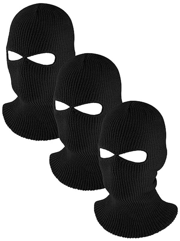 2 Holes Ski Masks Winter Balaclava Knitted Full Face Cover Mask Beanie Hat for Men Women Cold Weather Outdoor Sports