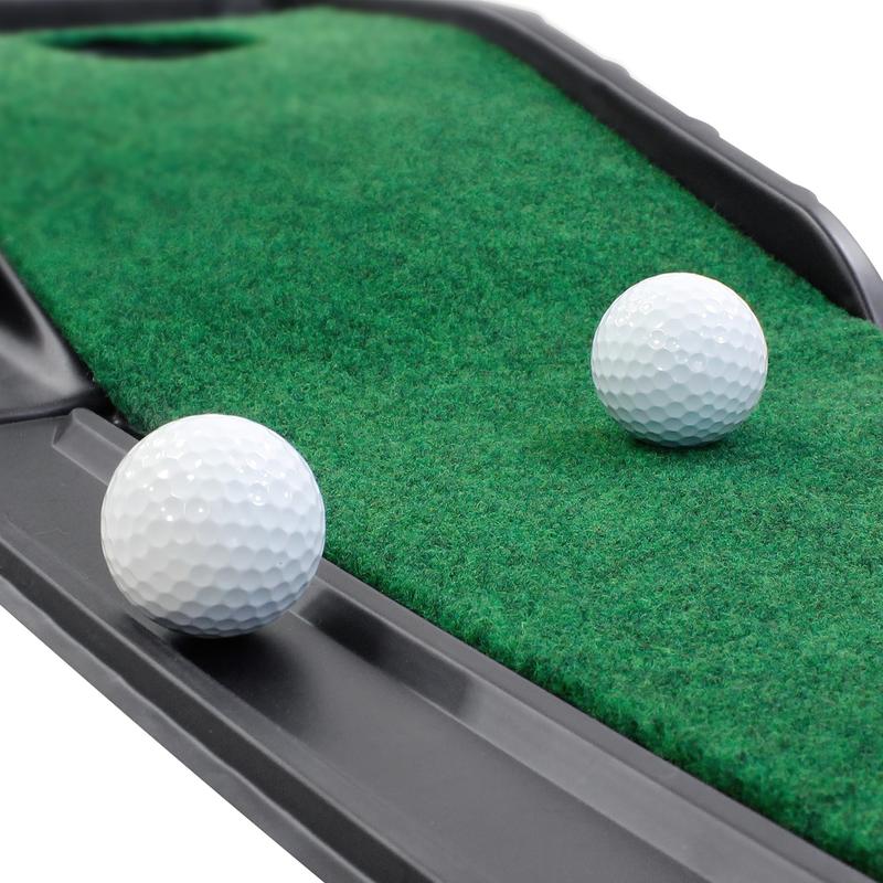 Sharpen Your Putting Skills with the Ultimate Indoor Golf Mat: Auto-Ball Return, Behind-the-Hole Collector, Perfect for All Weather Practice Telescopic Golf