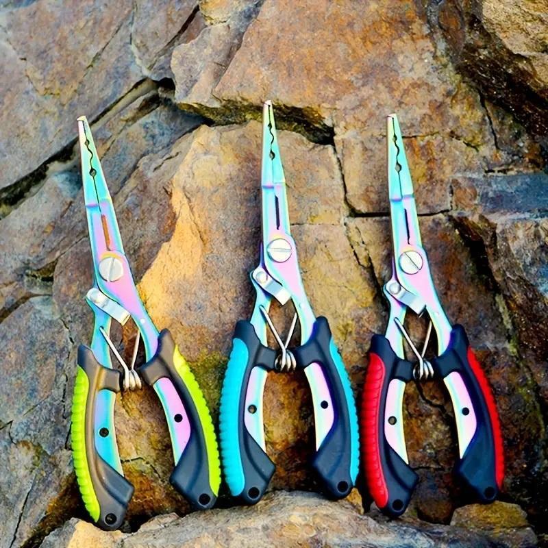 Professional Fishing Tool Set, 3pcs set Stainless Steel Fishing Pliers with Bag and Fishing Lanyard, Outdoor Leisure Equipment, Suitable for Summer Gifts, Fishing Equipment