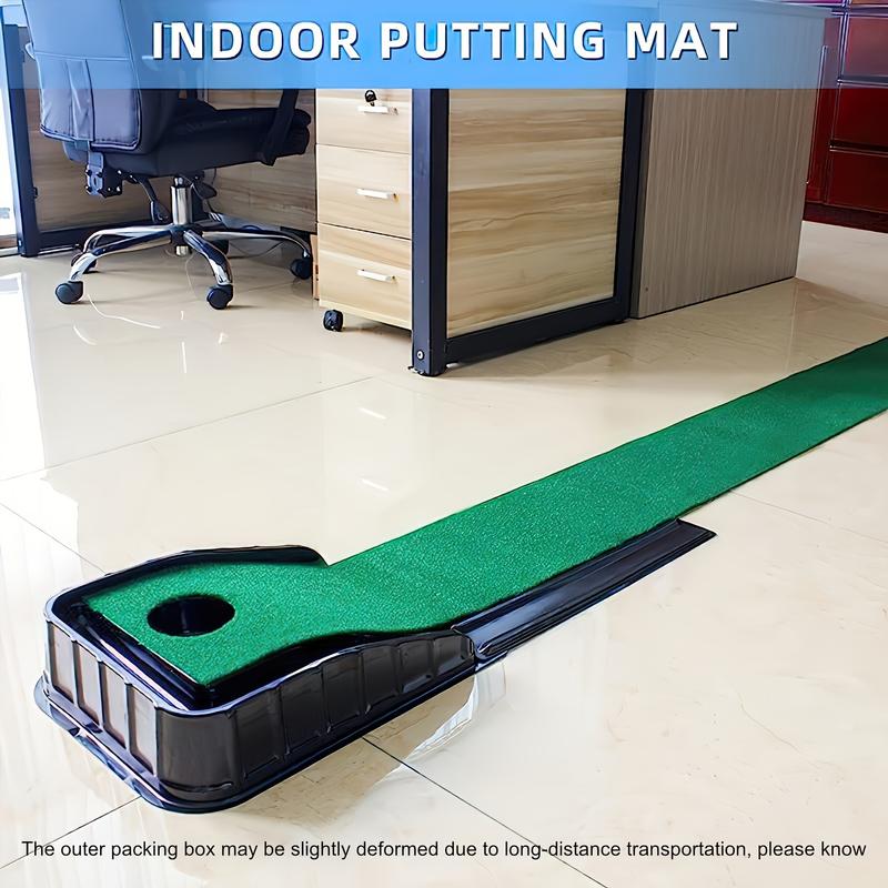 Sharpen Your Putting Skills with the Ultimate Indoor Golf Mat: Auto-Ball Return, Behind-the-Hole Collector, Perfect for All Weather Practice Telescopic Golf