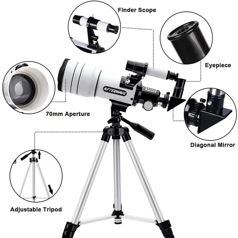 Astronomical Telescope, 1 Set 150x Magnification Large Objective Lens Telescope with Adjustable Tripod, Outdoor Camping Telescope, Suitable for Beginners, Powerful Telescope, Monocular Telescope, Gifts for Boys