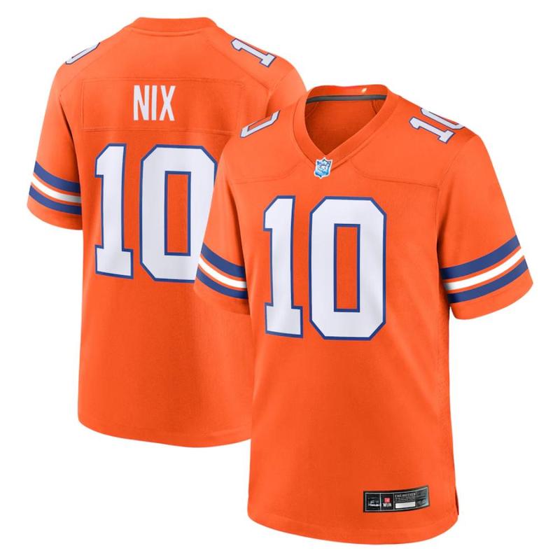 Bo Nix Orange Denverr Broncoss Collection 1977 Throwback Player Game Jersey, NFLL Apparel, gift for him