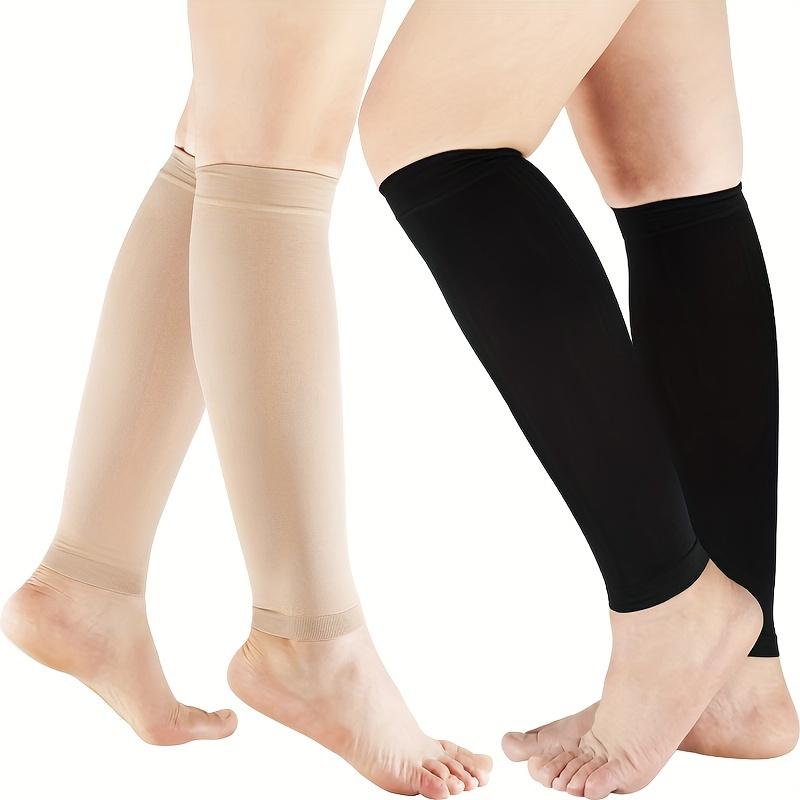 Compression Leg Sleeves For Running, Basketball, And Riding - 15-21mmHg Pressure, Plus Size Calf Socks - Unisex