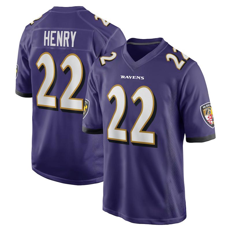 Ravens Henry #22 Football Jersey, Limited Player Name Jersey