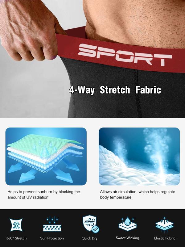 Men's Letter Tape Pocket Sports Shorts, Quick Drying Breathable Sports Shorts, Men's Sportswear for Gym Workout Running Cycling