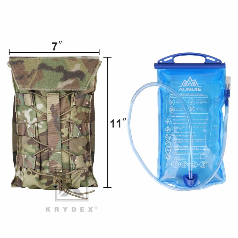 Krydex Tactical 50 oz Hydration Carrier MOLLE Pack Modular Water Bladder Pouch Water Bladder is not include