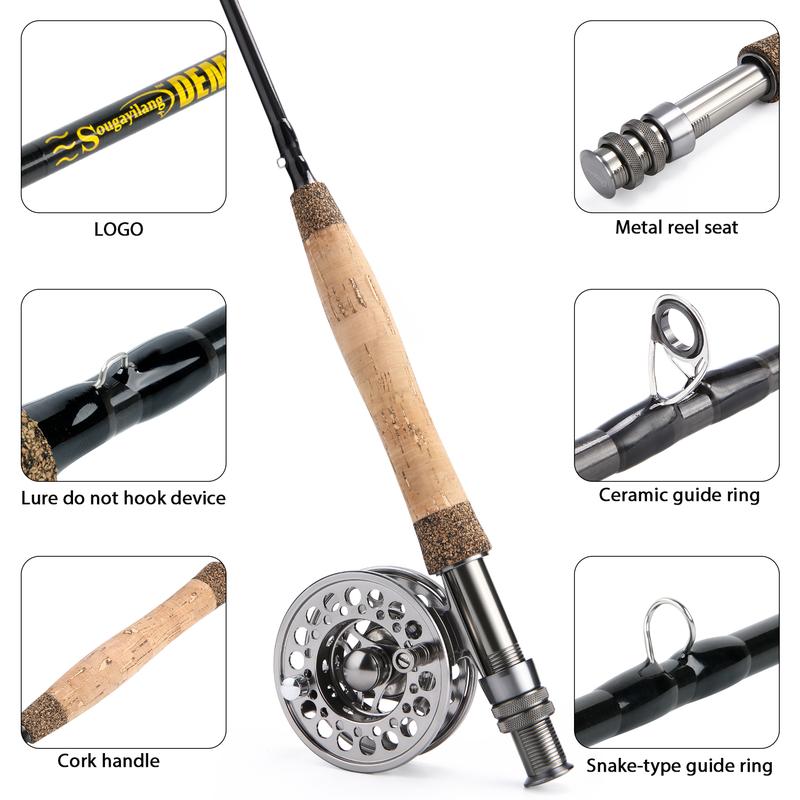 Sougayilang fly fishing rod and reel set, perfect for anglers who want to catch more fish, a good helper for fishing!