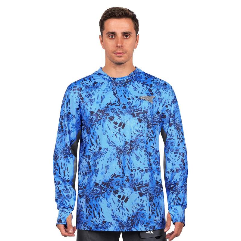 KastKing Men's Long Sleeve Fishing Shirt ,UPF 50 Fishing Hoodie Shirt For Men And Women, Long Sleeve Fishing Hiking Shirt, Breathable Moisture Wicking