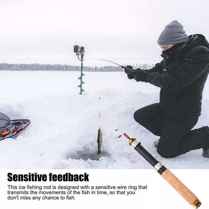 Mini Retractable Fishing Rod, 1 Count Portable Ice Fishing Rod, River Shrimp Carp Fishing Rod, Outdoor Fishing Accessories