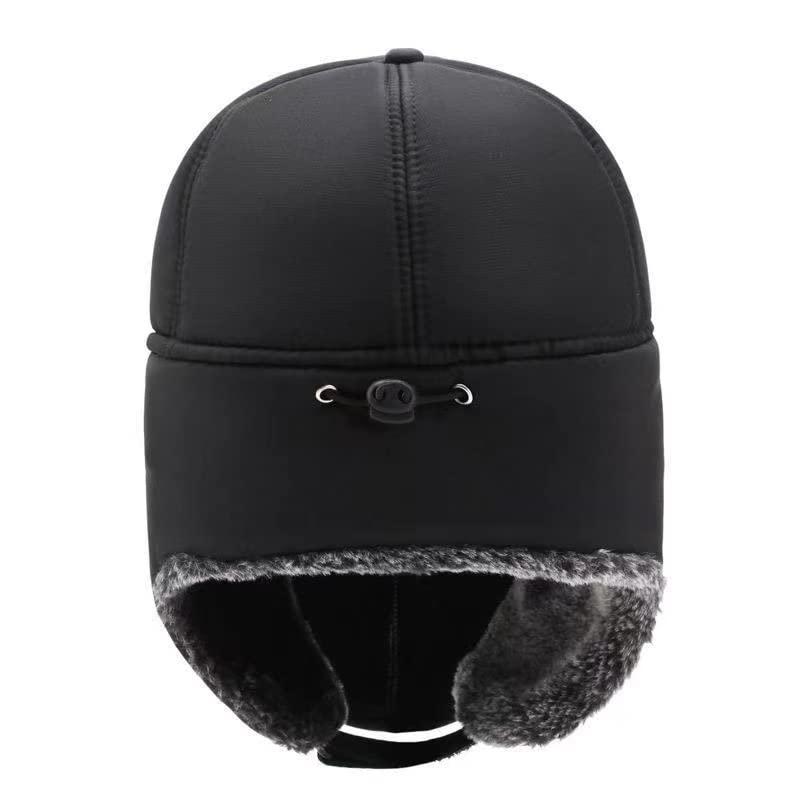 Waterproof & Windproof Winter Trapper Hat – Outdoor Skiing Warm Fur-Lined Riding Cap with Ear Flaps – Polyester Insulated Thermal Hat for Men – Ideal for Snowboarding, Hiking, Cycling 4