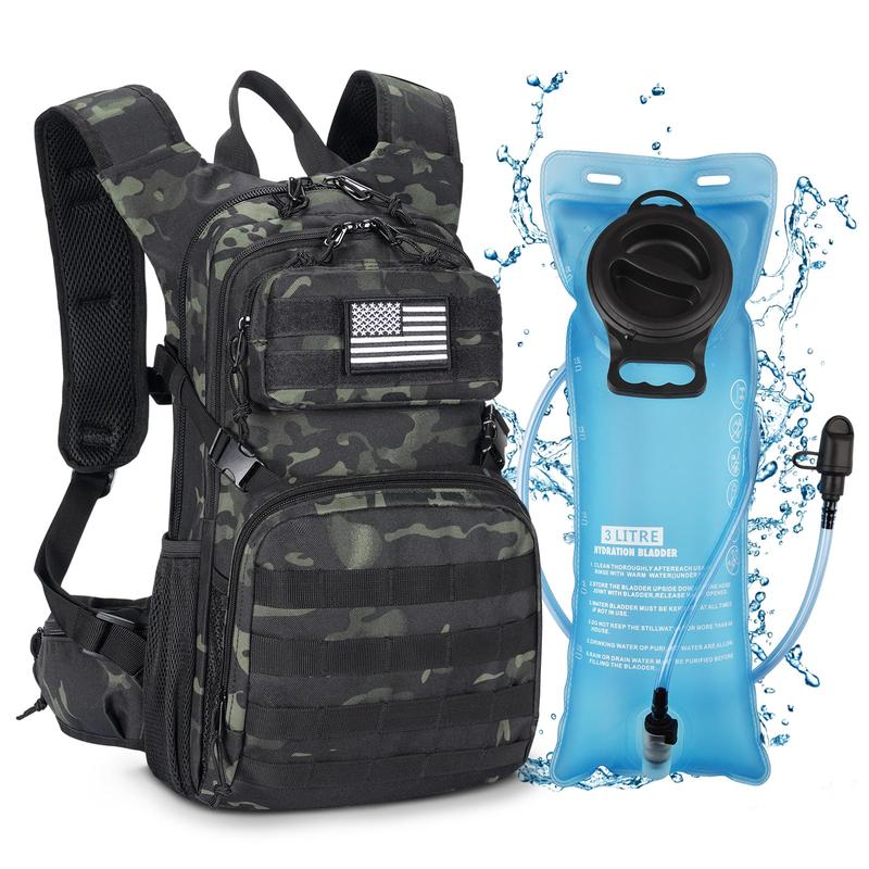 CVLIFE Tactical Hydration Backpack 3L, Lightweight Water Bag Hydration Pack, Hiking Backpack with Water Bladder for Men Women, Heavy Duty Molle Water Backpack for Cycling, Running, Hunting