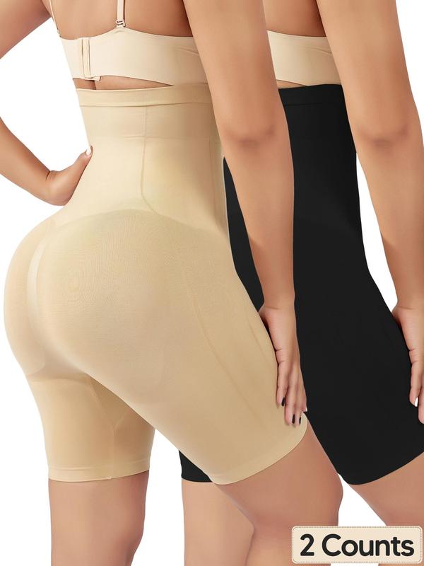  Solid High Waist Leggings, Tummy Control Skinny Shorts, High Stretch Bottoms for Women