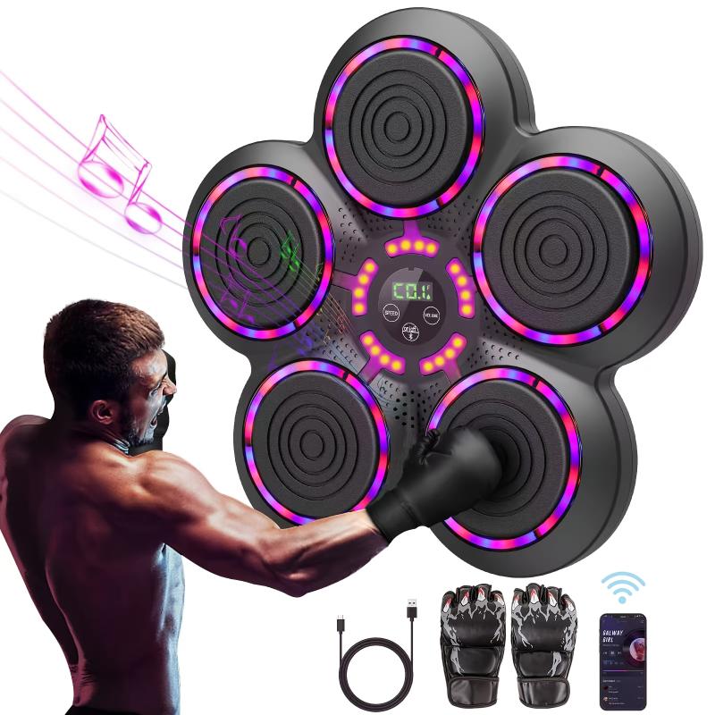 Upgrade Design Intelligent Music Boxing Machine For Adults, With Gloves, Wall Mounted Trainer, Electronic Target Fitness Striking Equipment Home, Indoor And Gym Use