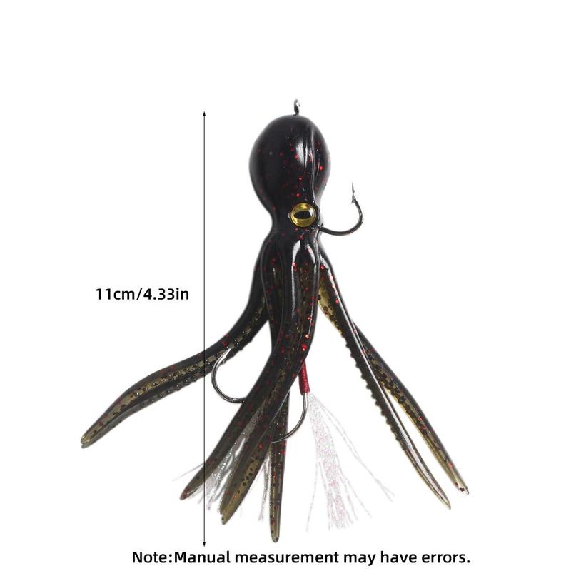 Silicone Octopus Shaped Fishing Lure, Artificial Fishing Bait with Hook, Fishing Accessories for Deep Sea Fishing