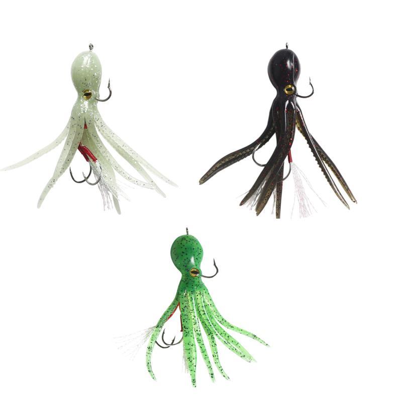 Silicone Octopus Shaped Fishing Lure, Artificial Fishing Bait with Hook, Fishing Accessories for Deep Sea Fishing