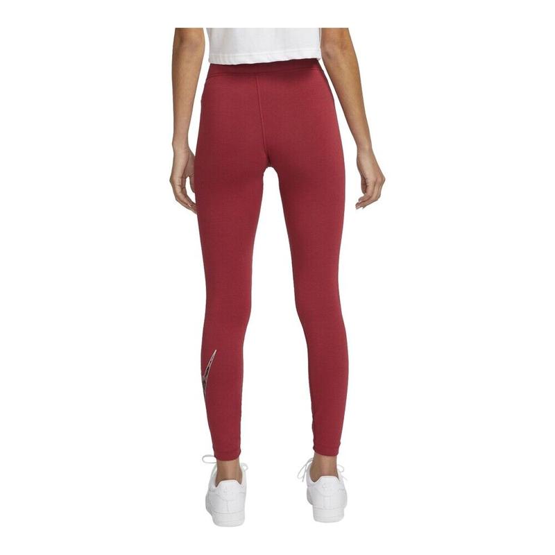 Women's Nike Red Animal Printed Tight Fit Mid Rise Full Length Leggings