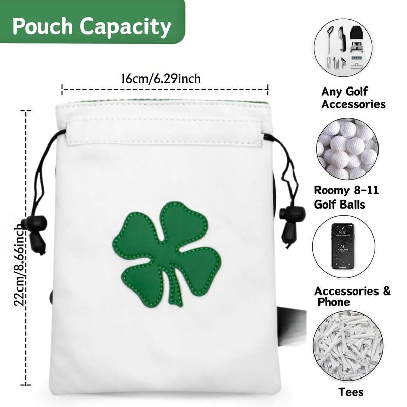 Golf Valuables Pouch, Golf Pouch Bag with Drawstrings, Golf Tee Bag Pouch, Leather Golf Tee Pouch, Golf Ball Bag for Men & Women, Sports & Outdoor Accessories