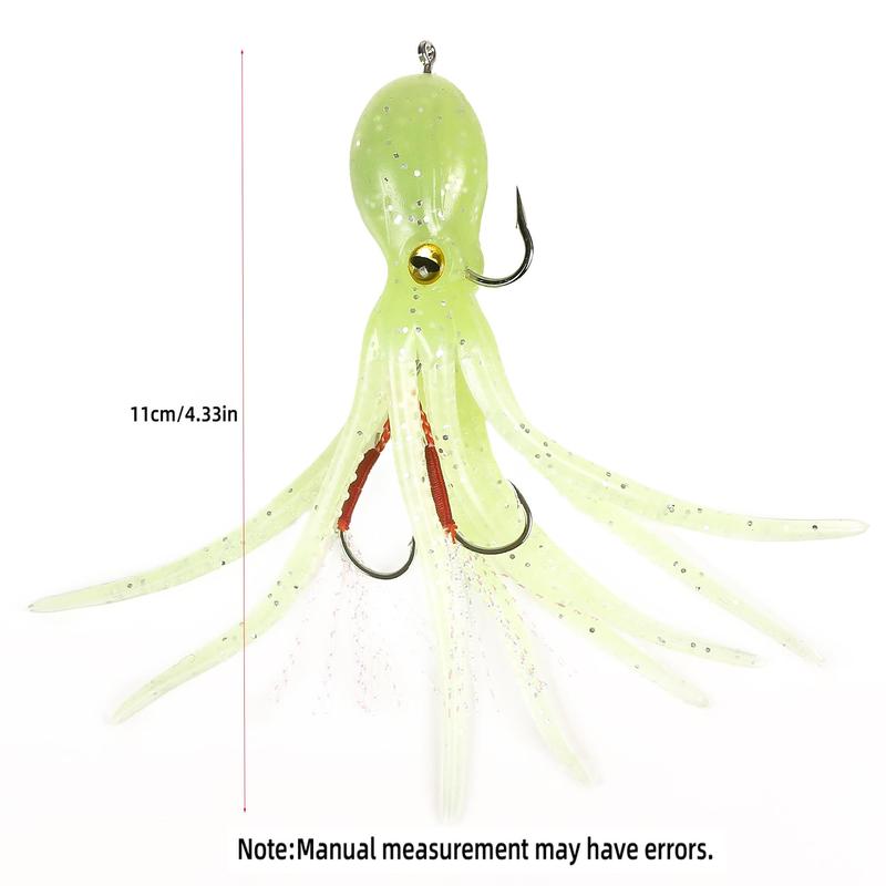 Silicone Octopus Shaped Fishing Lure, Artificial Fishing Bait with Hook, Fishing Accessories for Deep Sea Fishing