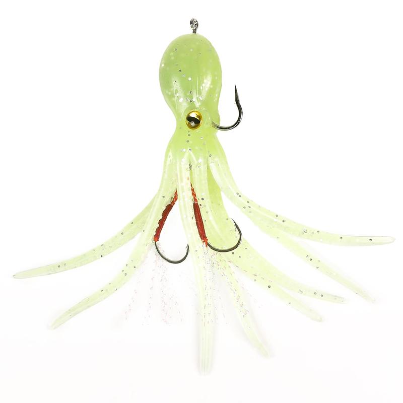 Silicone Octopus Shaped Fishing Lure, Artificial Fishing Bait with Hook, Fishing Accessories for Deep Sea Fishing