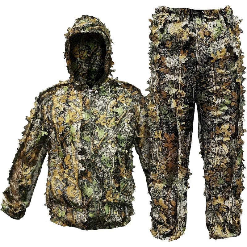 Upgrade Ghillie Suit Outdoor 3D Lifelike Super Lightweight Hooded Camouflage Clothing Jungle Woodland