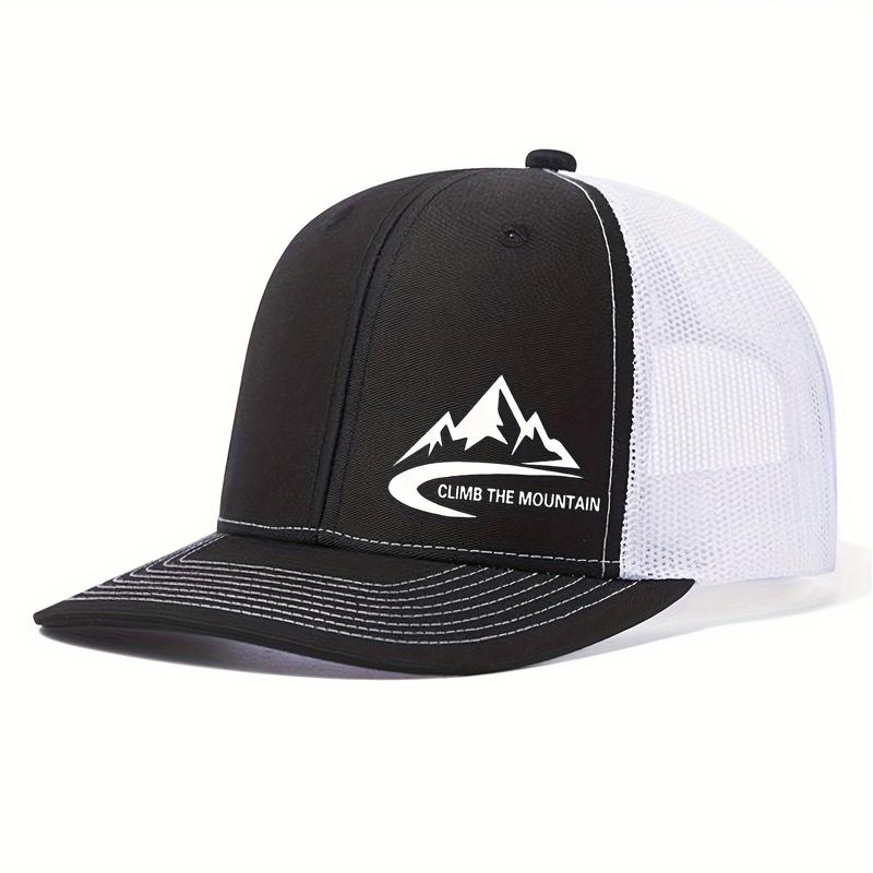 Climbing Alpine Trucker Hat-Breathable Mesh Snap Cap, Suitable for Hiking and Outdoor Activities, Unisex, Adjustable Size, Pure Cotton Material, Hand Wash Dry Cleaning, Lightweight and Woven Structure