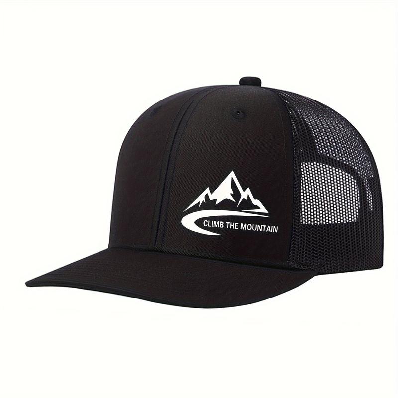 Climbing Alpine Trucker Hat-Breathable Mesh Snap Cap, Suitable for Hiking and Outdoor Activities, Unisex, Adjustable Size, Pure Cotton Material, Hand Wash Dry Cleaning, Lightweight and Woven Structure