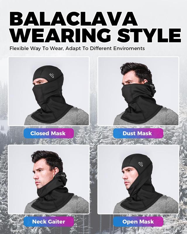 Winter Ski Mask for Men Thermal Fleece Balaclava Face Mask Windproof for Cycling  Snowboard