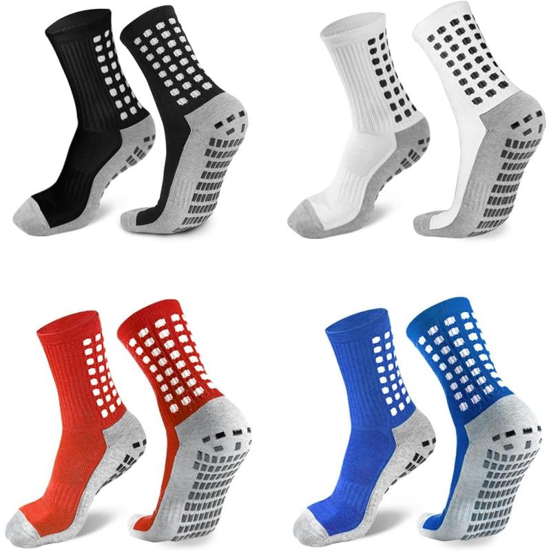 2 4 6 Pairs Men's Soccer Socks Grip Pads Non Slip Football Baseball Soccer Socks for Men Women