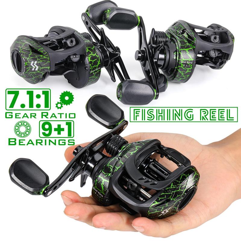 Baitcasting Fishing Reel, 1 Count 9+1bb 7.5:1 Gear Ratio Fishing Reel, Fishing Accessories for Inshore, Boat, Rock, Freshwater and Saltwater Fishing