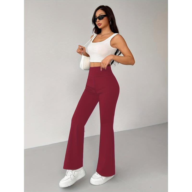 Winter plus fleecy flares Women's high waist warm wide leg pants sports fitness yoga micro pants