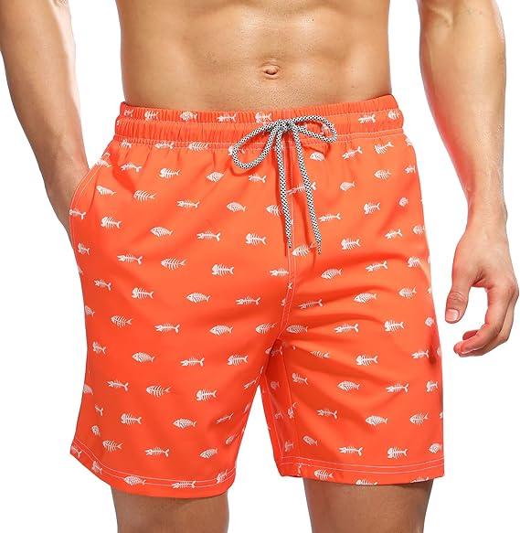 Mens Swim Trunks Digital Print Casual Beach Shorts Above Knees Quick Dry Hawaiian Swimming Shorts Summer Swimwear Bathing Suits for Men Surf Pants