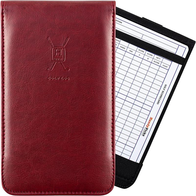 Leather Golf Scorecard Holder | Yardage Book Cover | Scorecard n Pencil Included