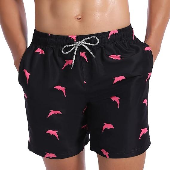 Mens Swim Trunks Digital Print Casual Beach Shorts Above Knees Quick Dry Hawaiian Swimming Shorts Summer Swimwear Bathing Suits for Men Surf Pants