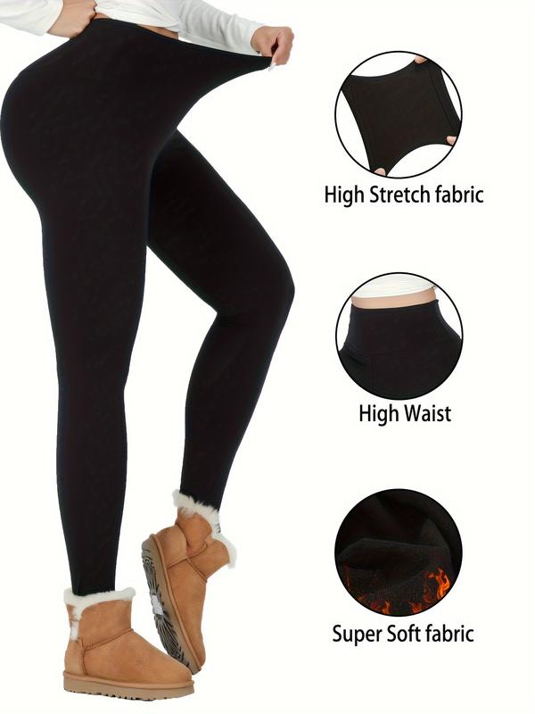 3pcs Womens Thermal Fleece Lined High Waisted Sports Leggings, Workout Winter Warm Thick Tights Soft Yoga Pants, Women's Activewear-NY-012