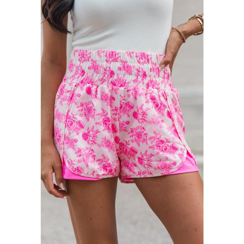 Errands To Run In Floral Fantasy Biker Shorts Lined Active Shorts SALE