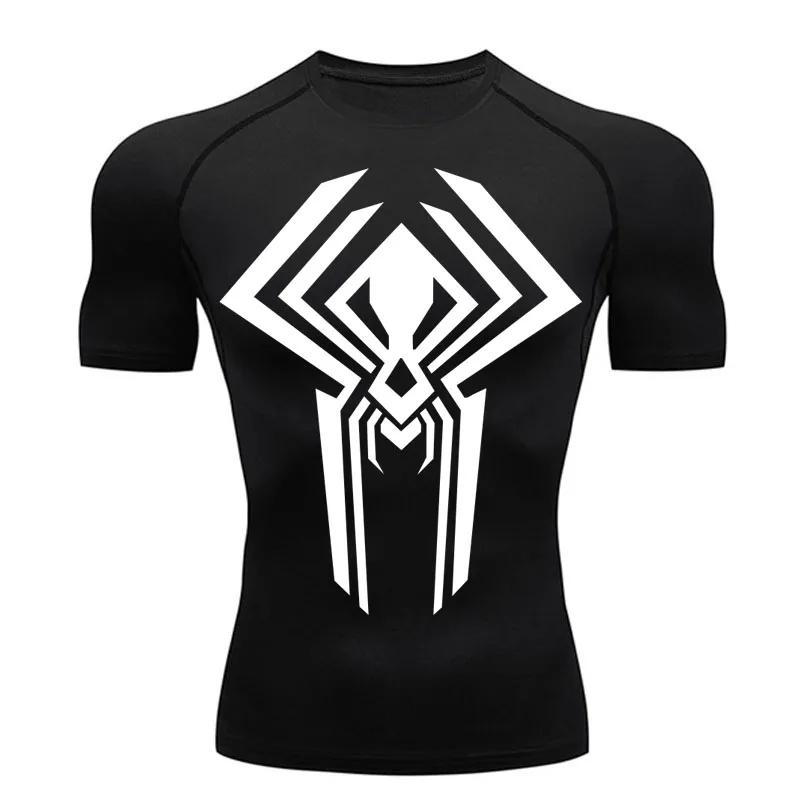 Men Jogging T-shirt Christian Cross Print Compression Shirt for Men Outdoor Athletic Tshirt Tops Gym Workout Running Baselayers Undershirts Sportswear