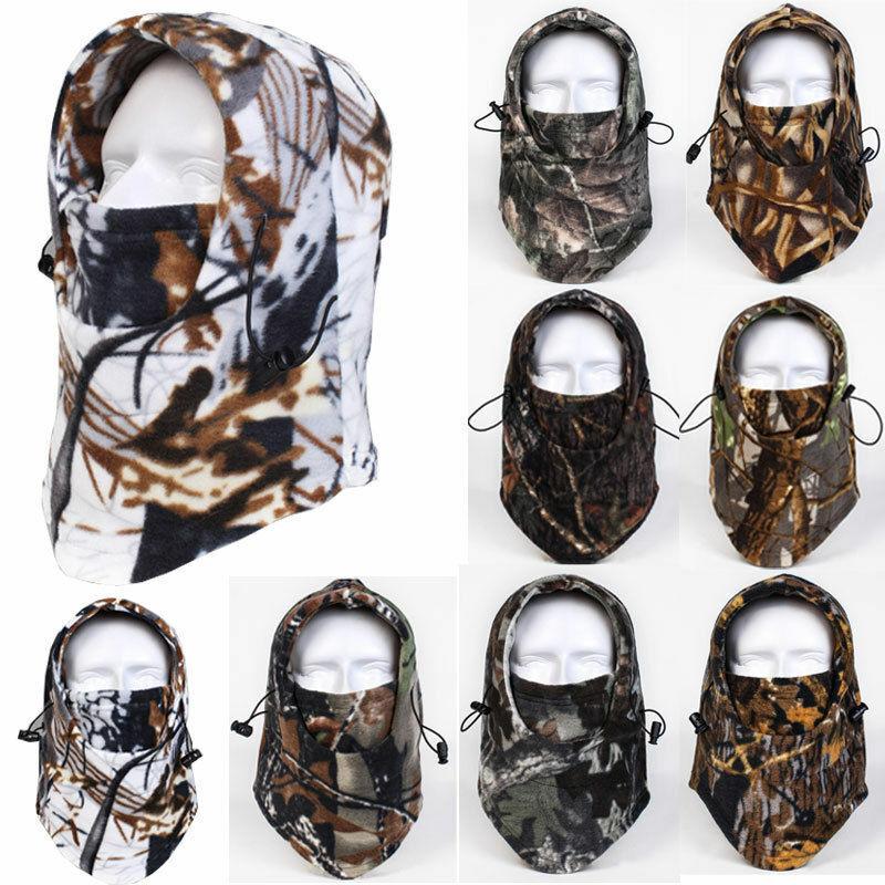 Men Women Winter Camo Fleece Balaclava Hat Ski Neck Face Mask Hood Cap